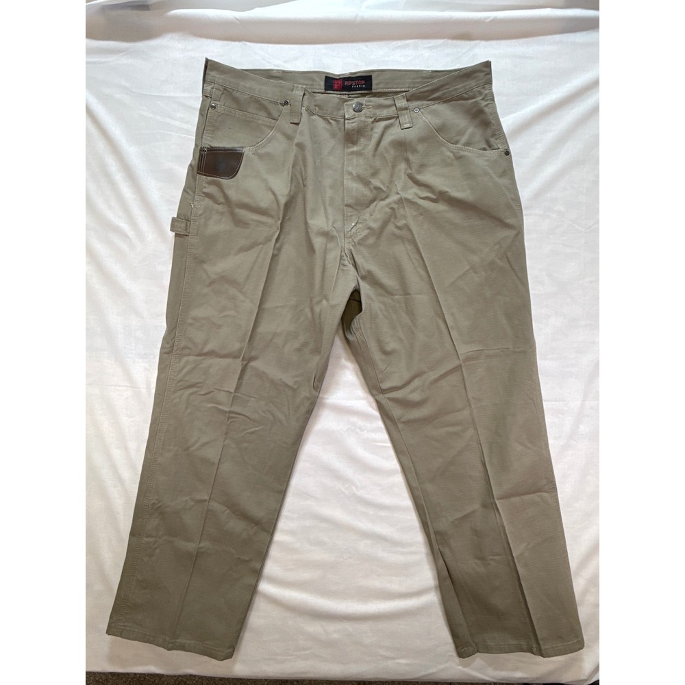 Wrangler Riggs Workwear Mens 40x30 Khaki Ripstop Carpenter Pants 3W020DK Tan
